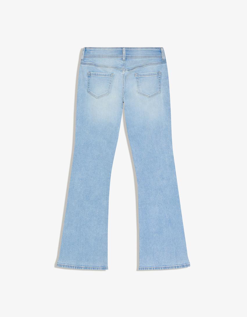 Blugi bootcut talie joasă-Albastru deschis