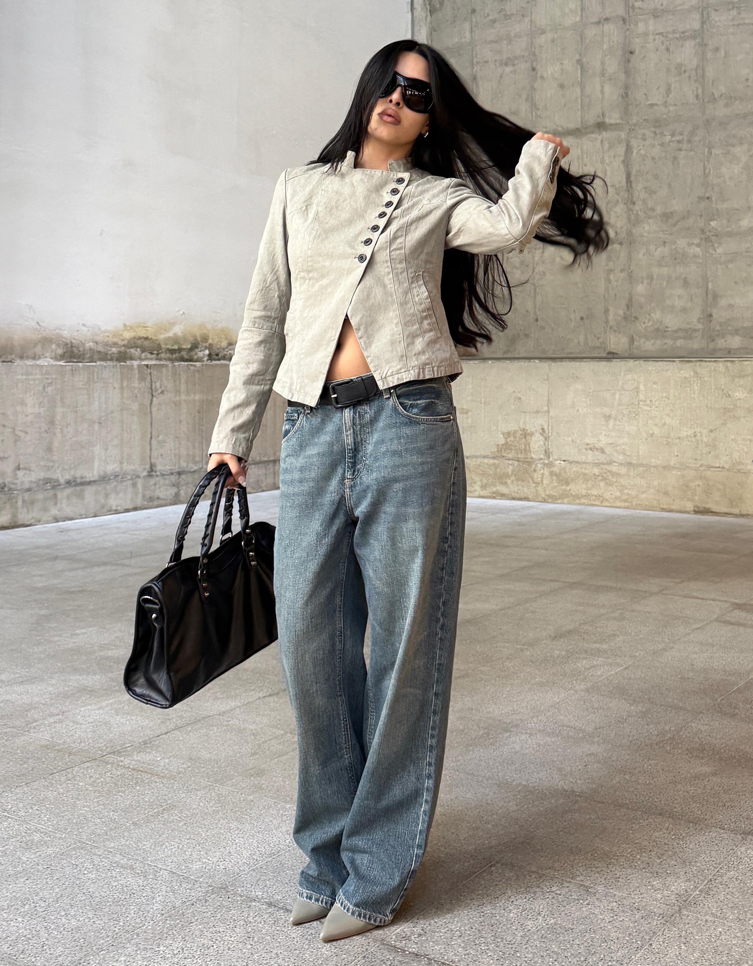 Bershka Straight baggy fit jean görsel 7