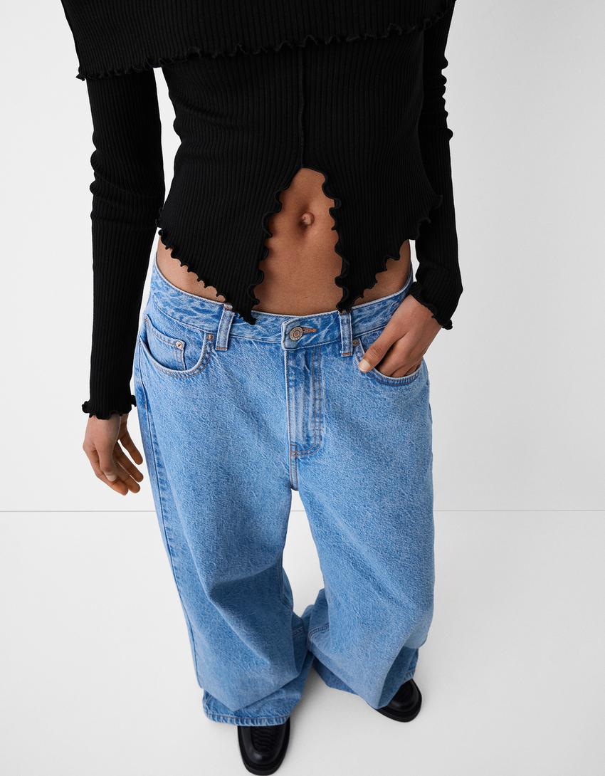 سويتر بياقة باردو وأكمام طويلة-أسود-2