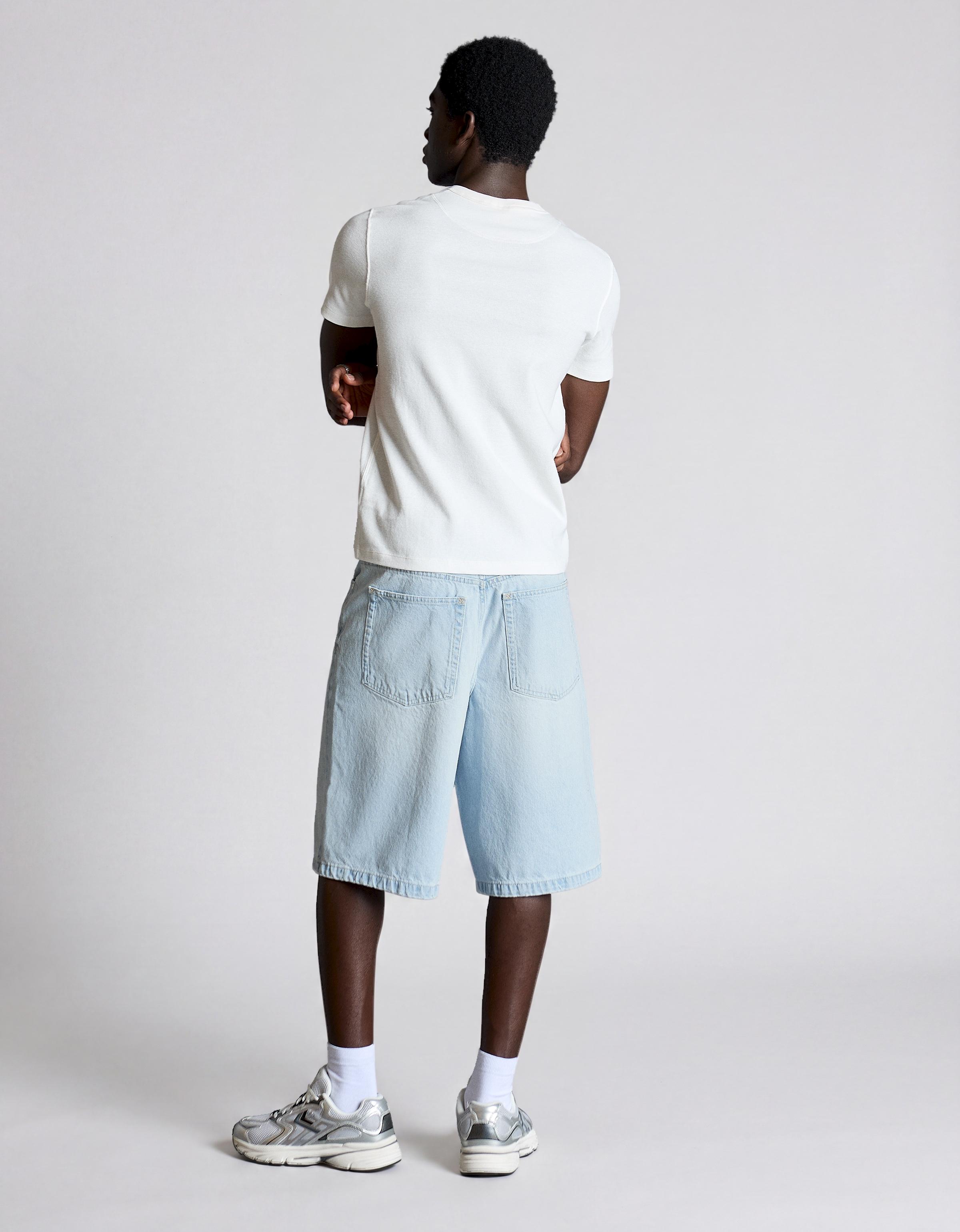 Baggy denim Bermuda shorts — Light blue