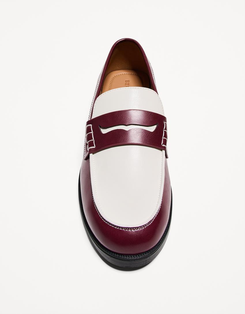 Kombinierte Loafer-Granatrot-2