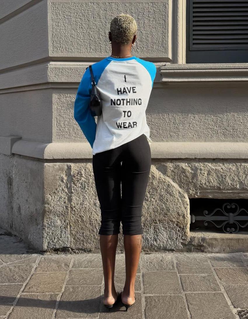 Long sleeve T-shirt with contrast print-Off white