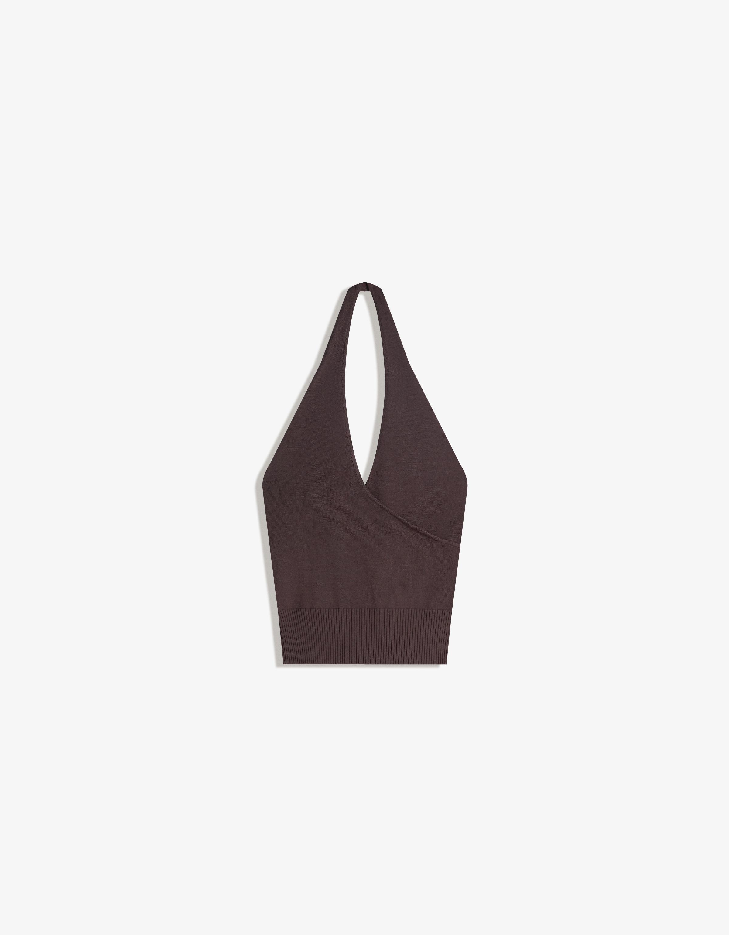 Halter neck crossover top — Brown