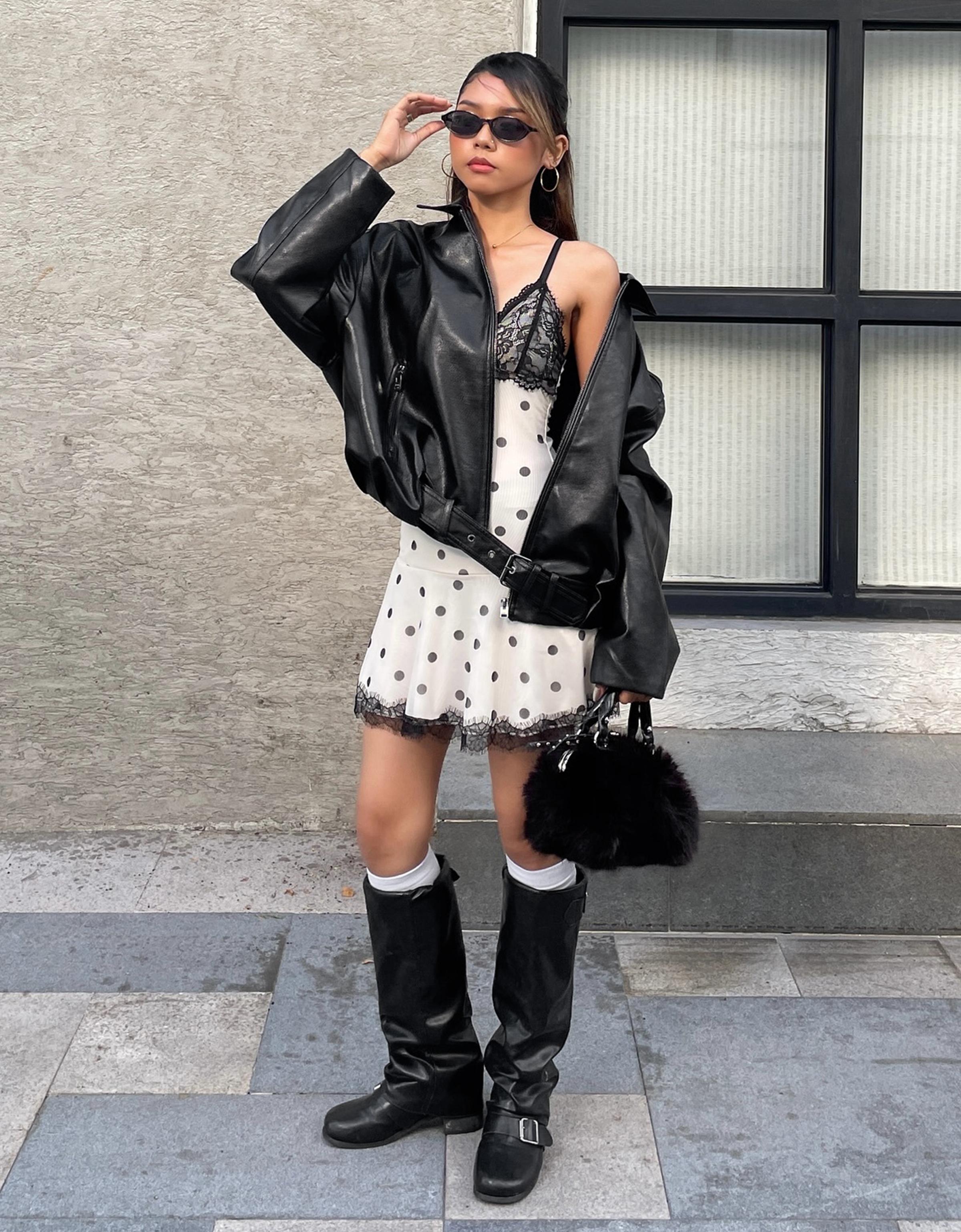 Tül ve dantel baskılı askılı mini elbise - Görsel 19