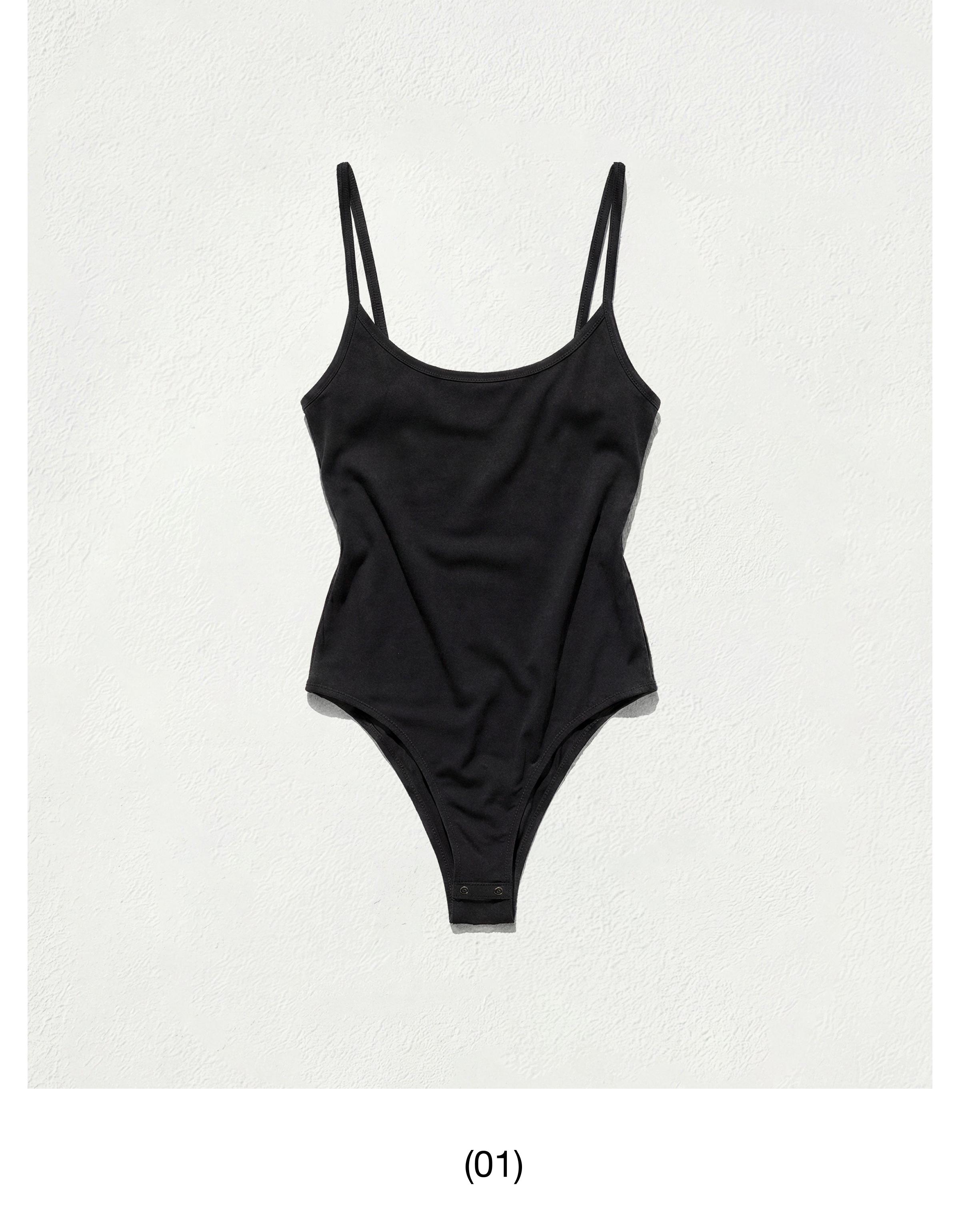 Strappy back bodysuit — Black