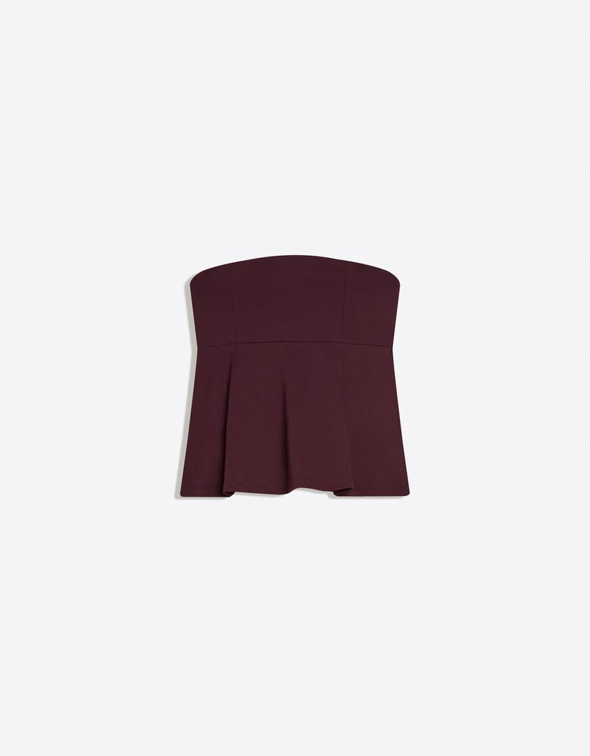 Bandeau peplum top-Paars