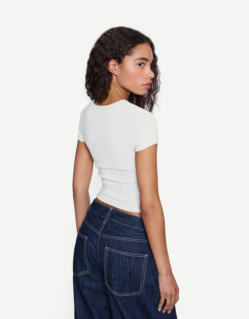 2'li kısa kollu bisiklet yaka t-shirt paketi-Çok renkli-1