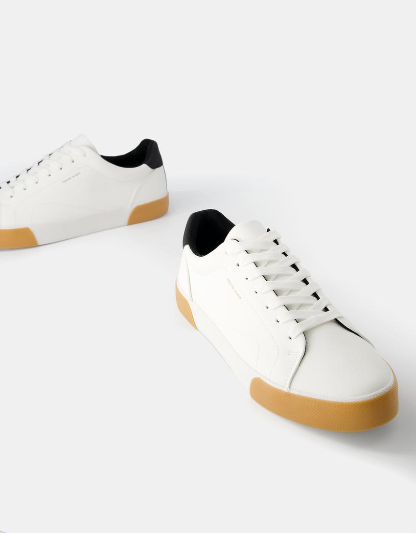 Men's contrast trainers-WHITE-3