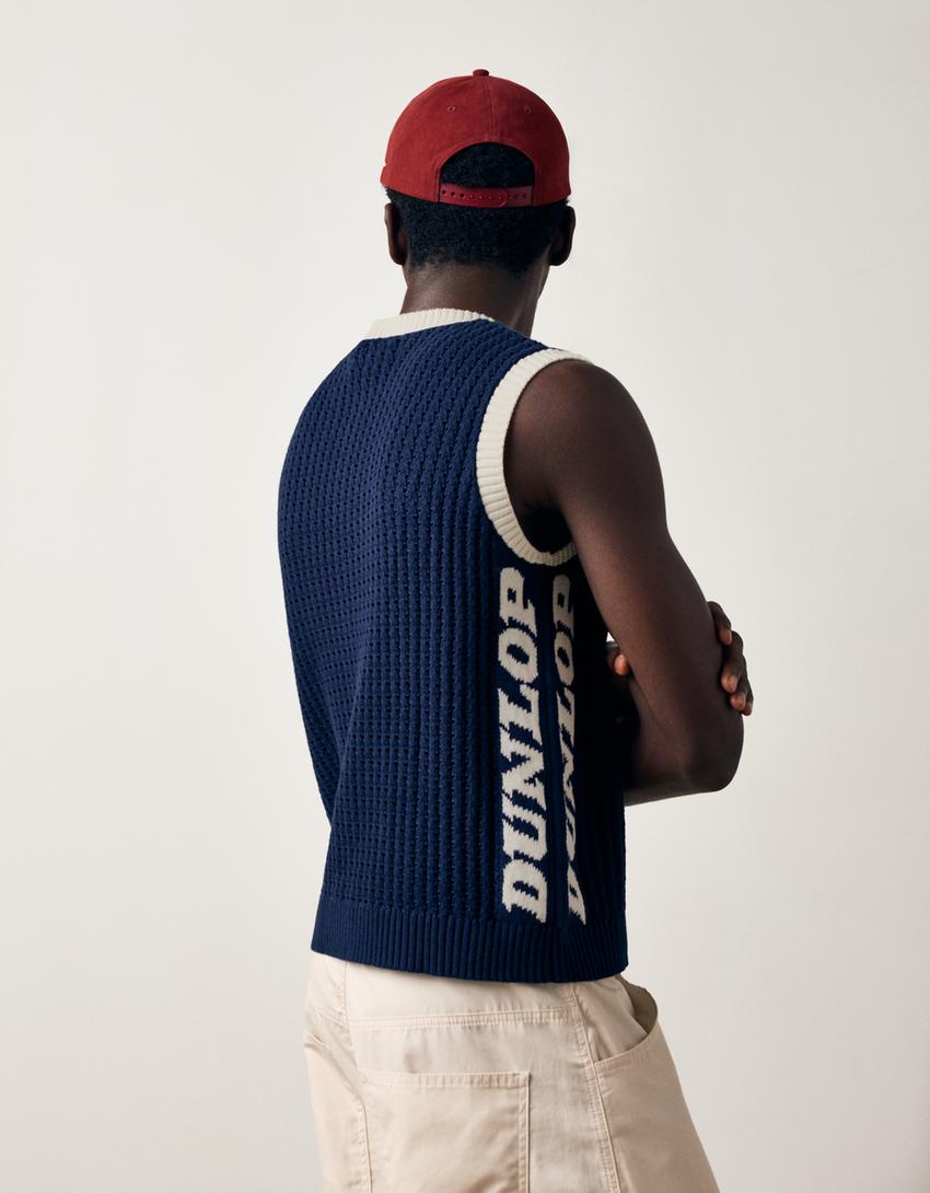 Gilet en maille DUNLOP-Marine