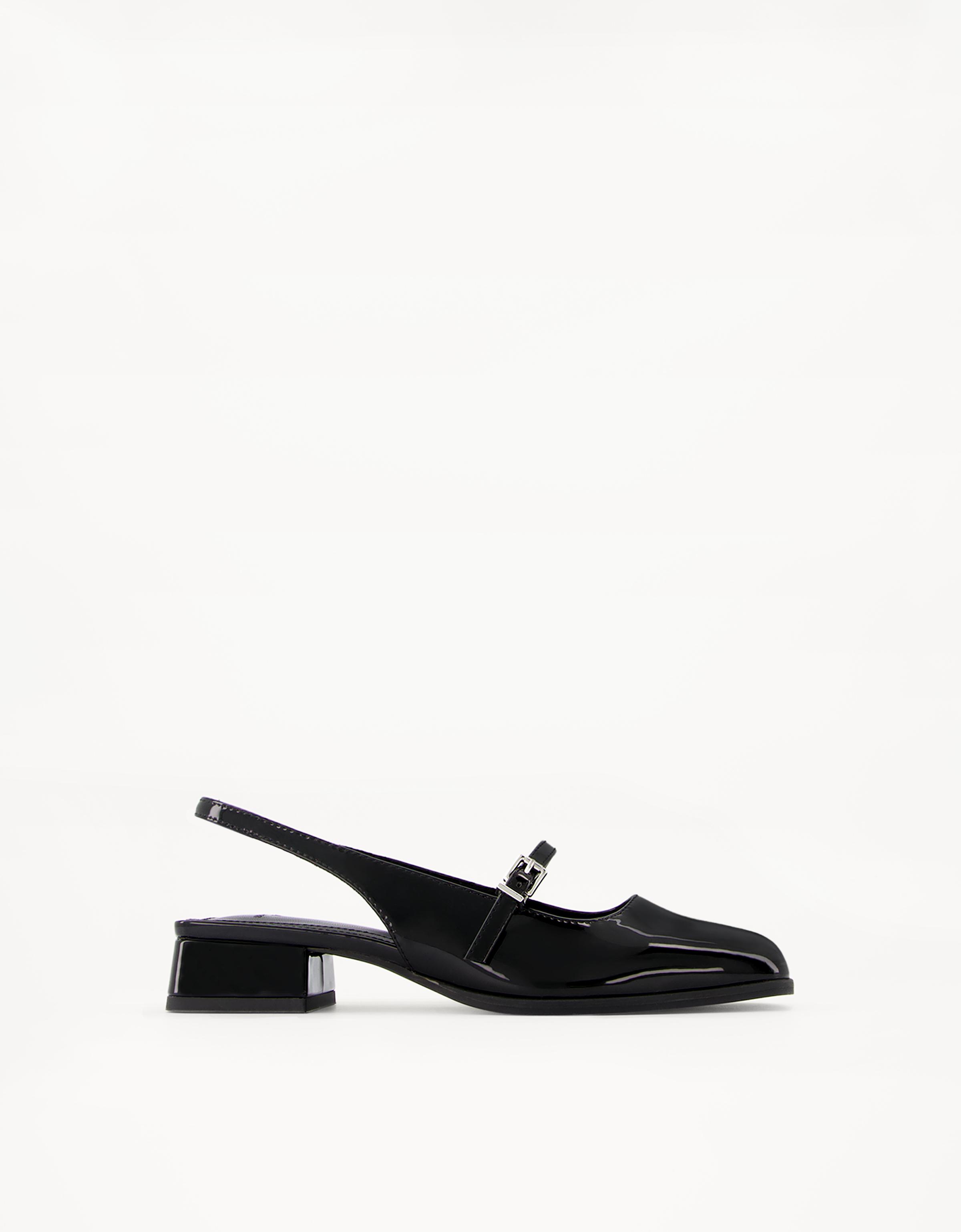 Bershka Mary Janes Mit Breitem Absatz Und Schnalle Damen 39 Schwarz