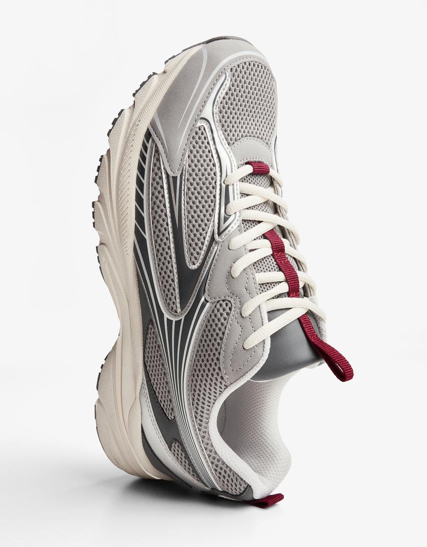 Sneaker mit kombinierter Sohle-Grau