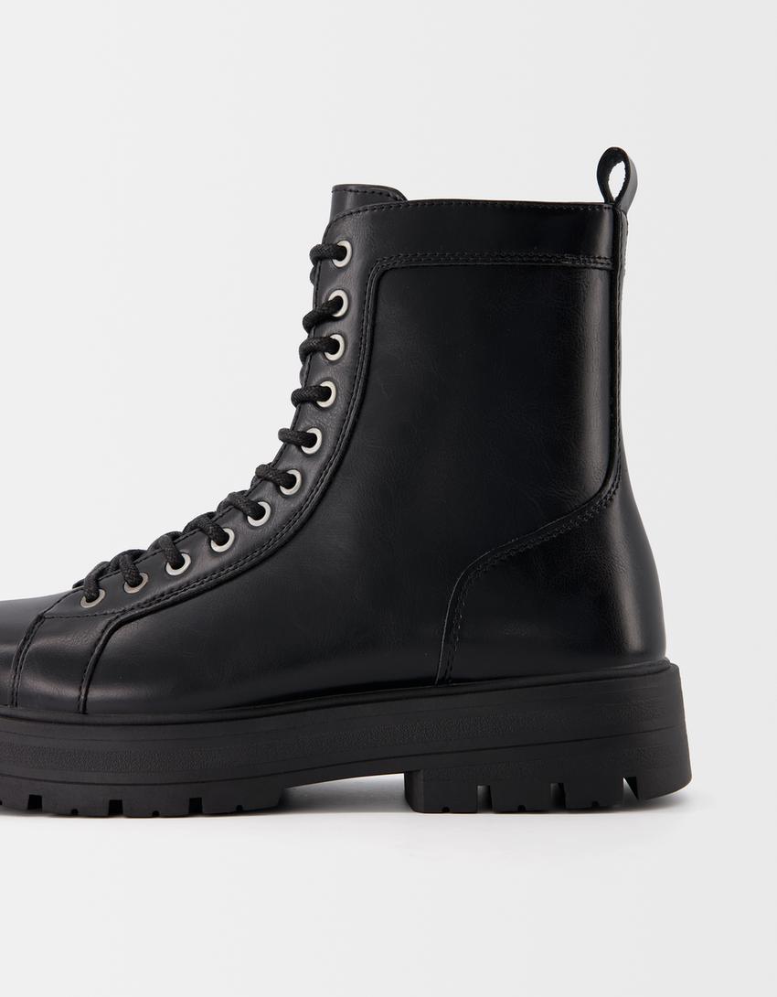 Lace-up track sole ankle boots - Men | Bershka