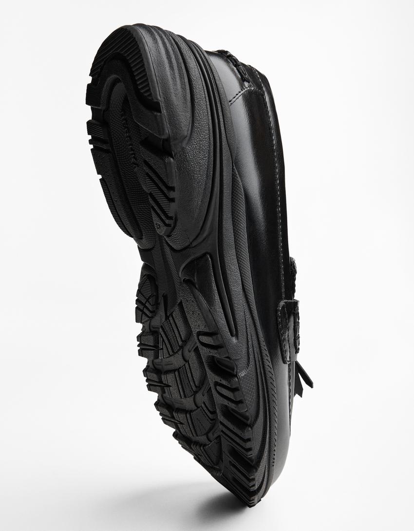 Loafers with sporty sole-BLACK-2