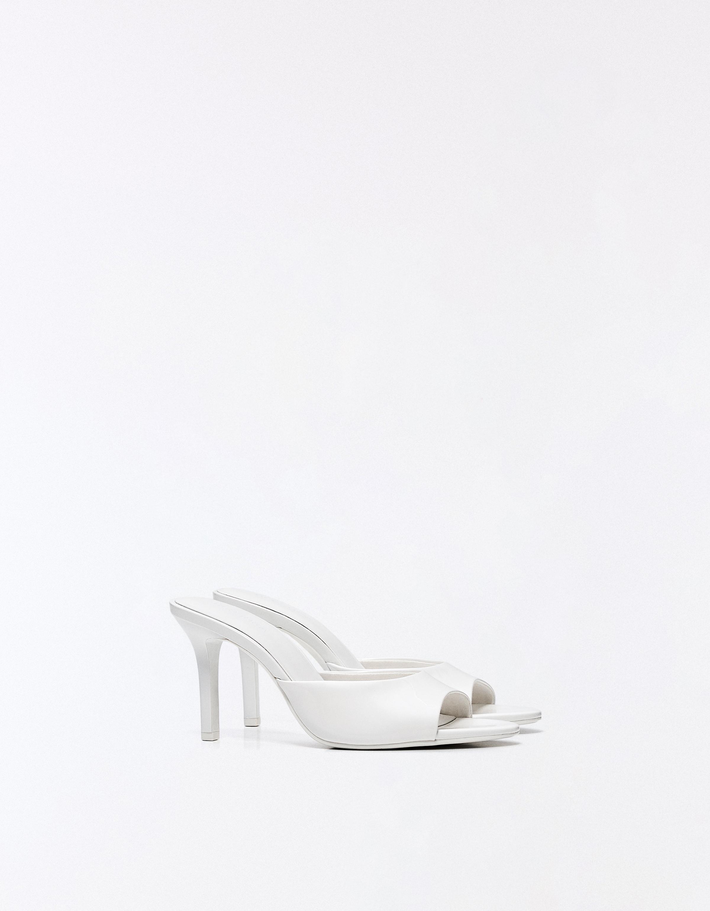 High-heel mules — WHITE