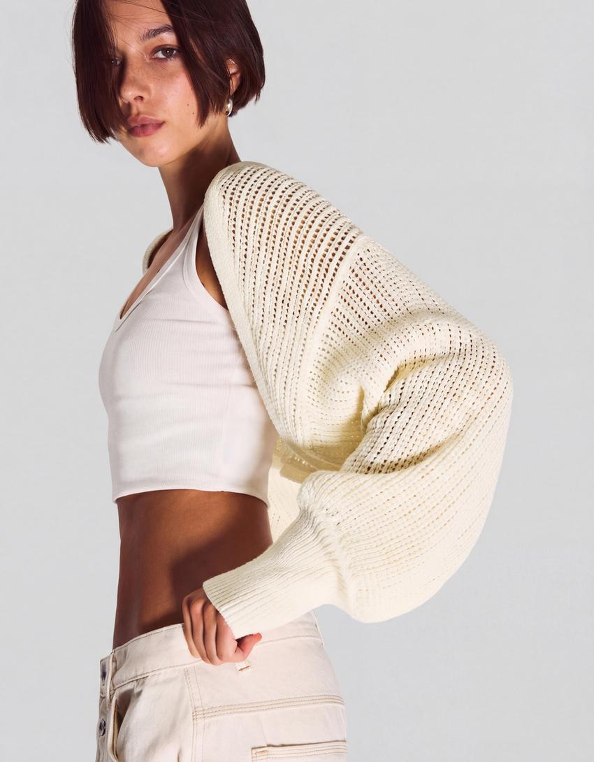 Rustic bolero-Cream