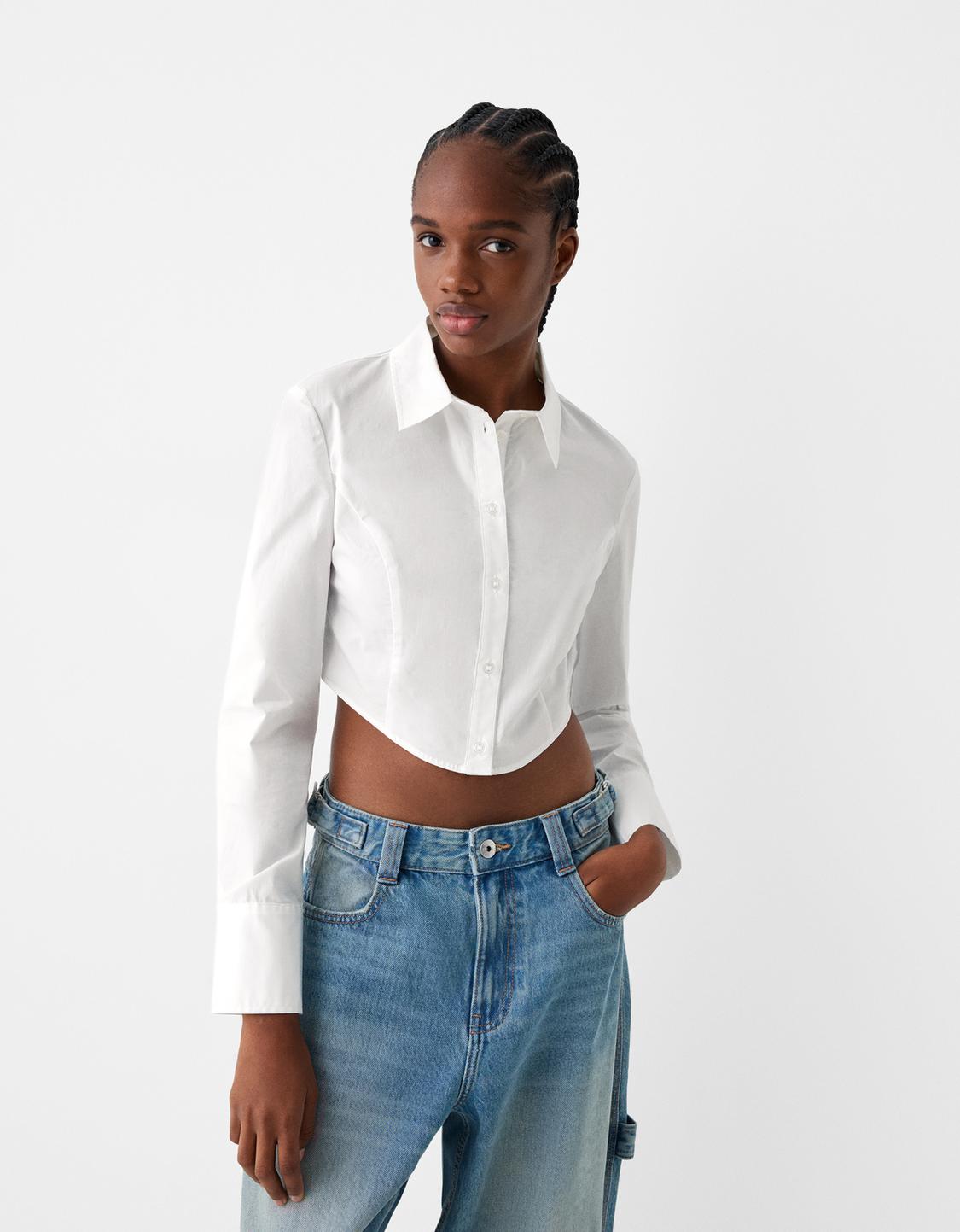 Chemise cintrée manches longues rayures