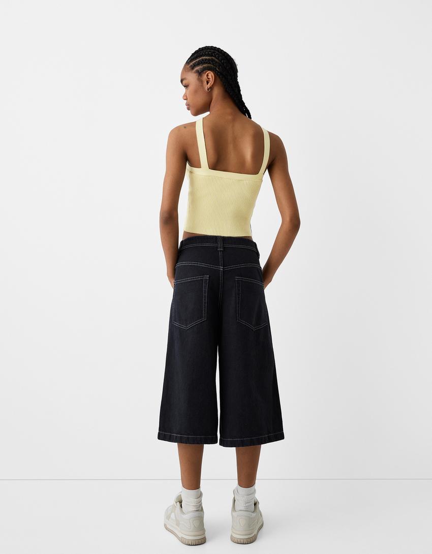 Viscose halterneck top-Green-1