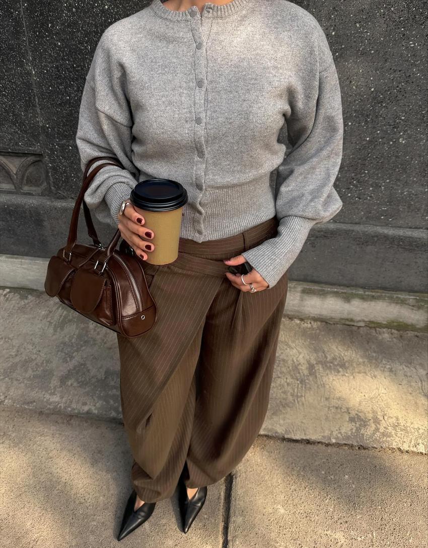 Tailored trousers-Brown