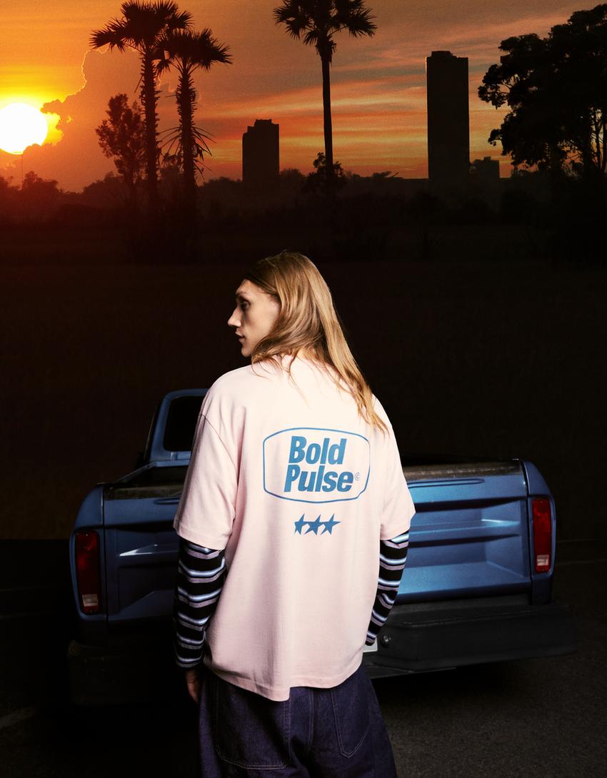 Samarreta màniga curta print-Rosa