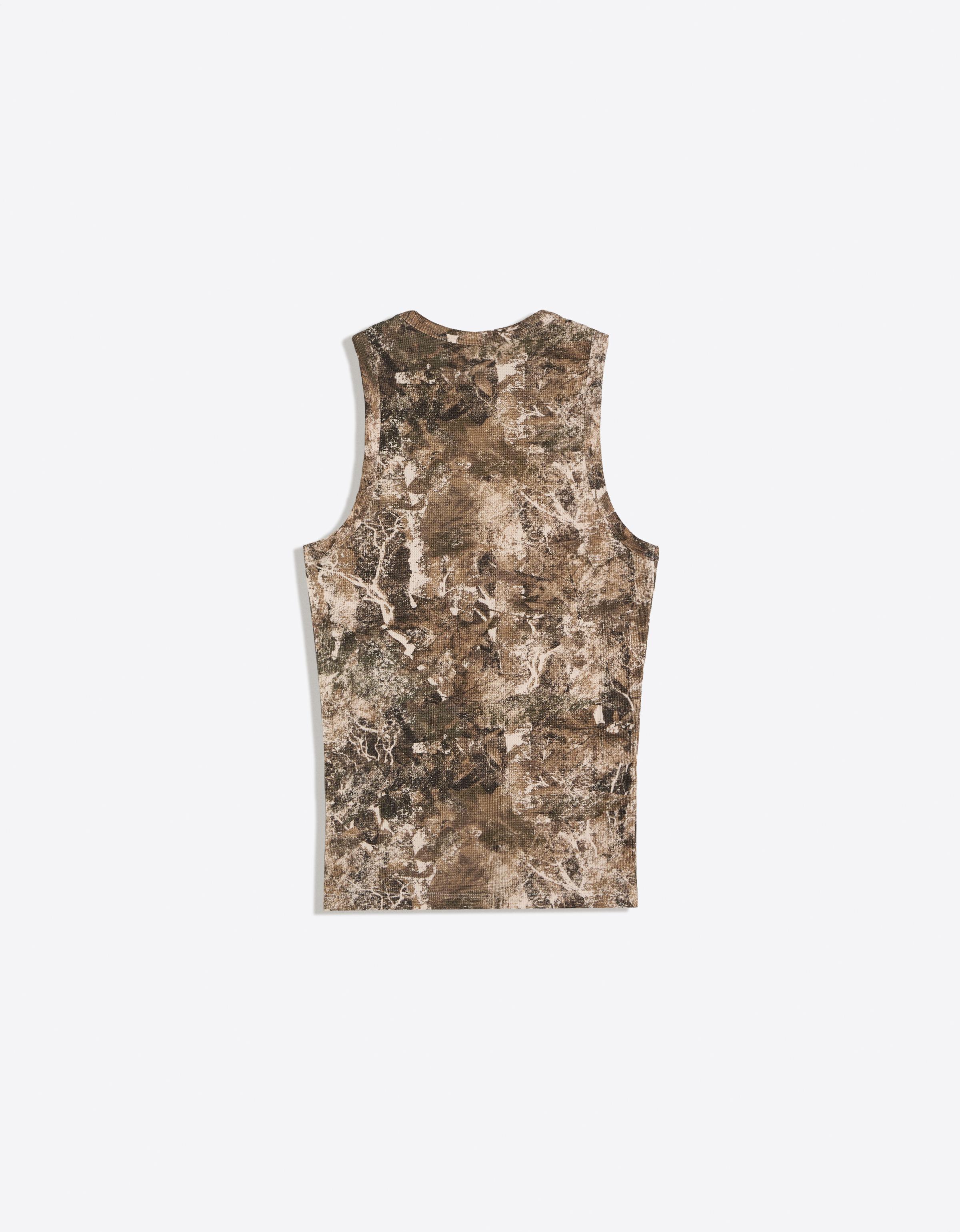 Waffle print vest top — Green
