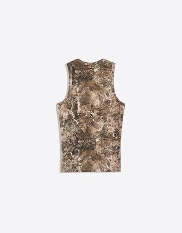 Waffle print vest top — Green 6