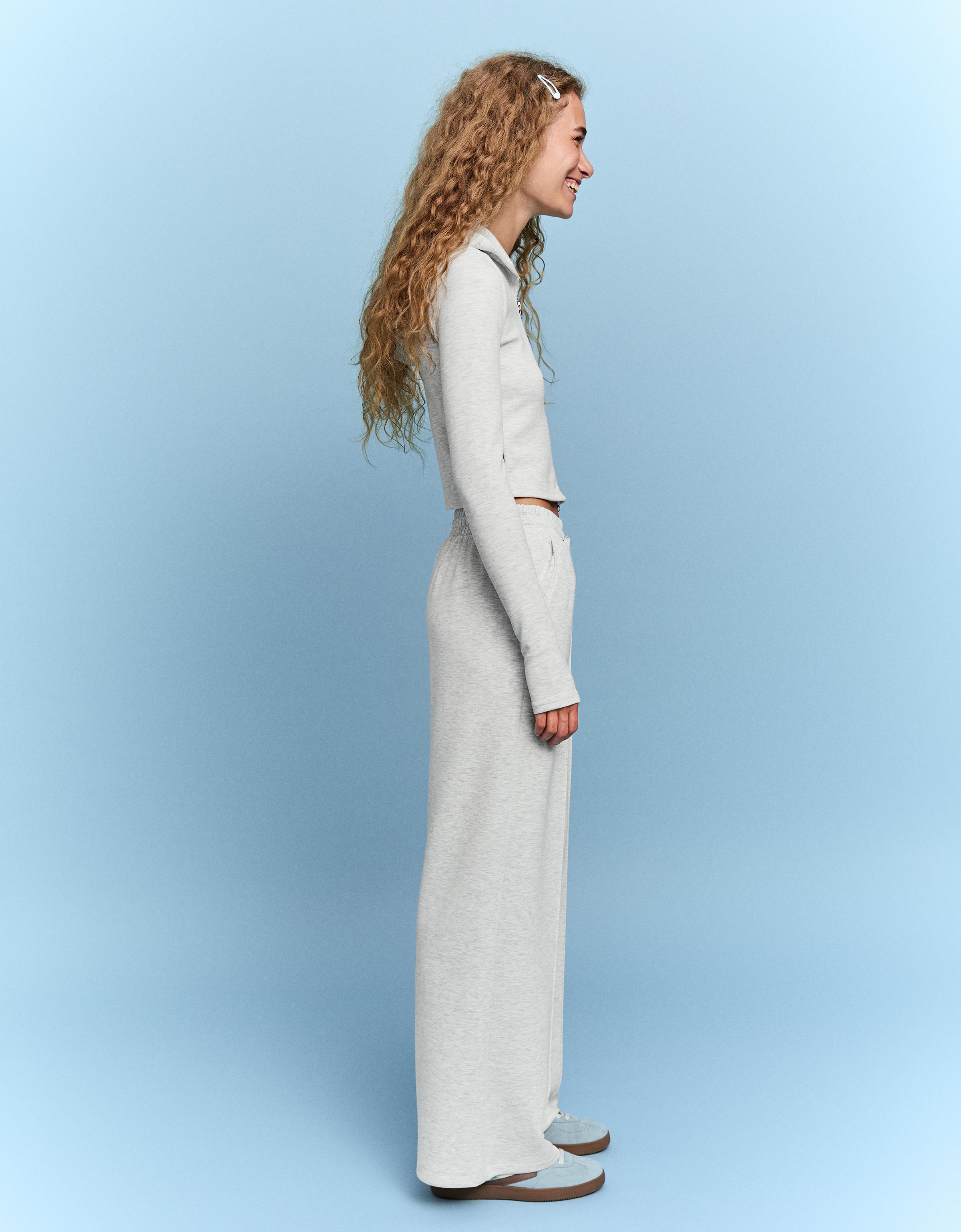 Yumuşak dokulu geniş paça pantolon - Görsel 104