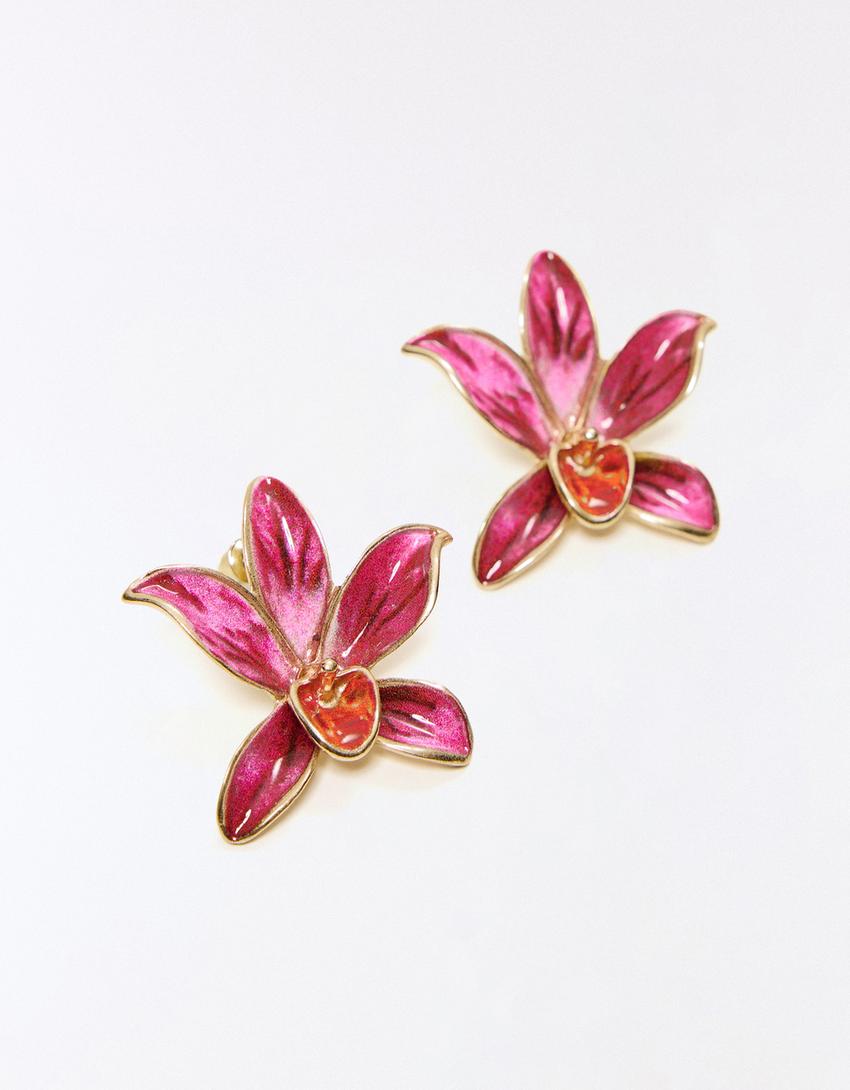 Anting-anting bunga-Merah muda