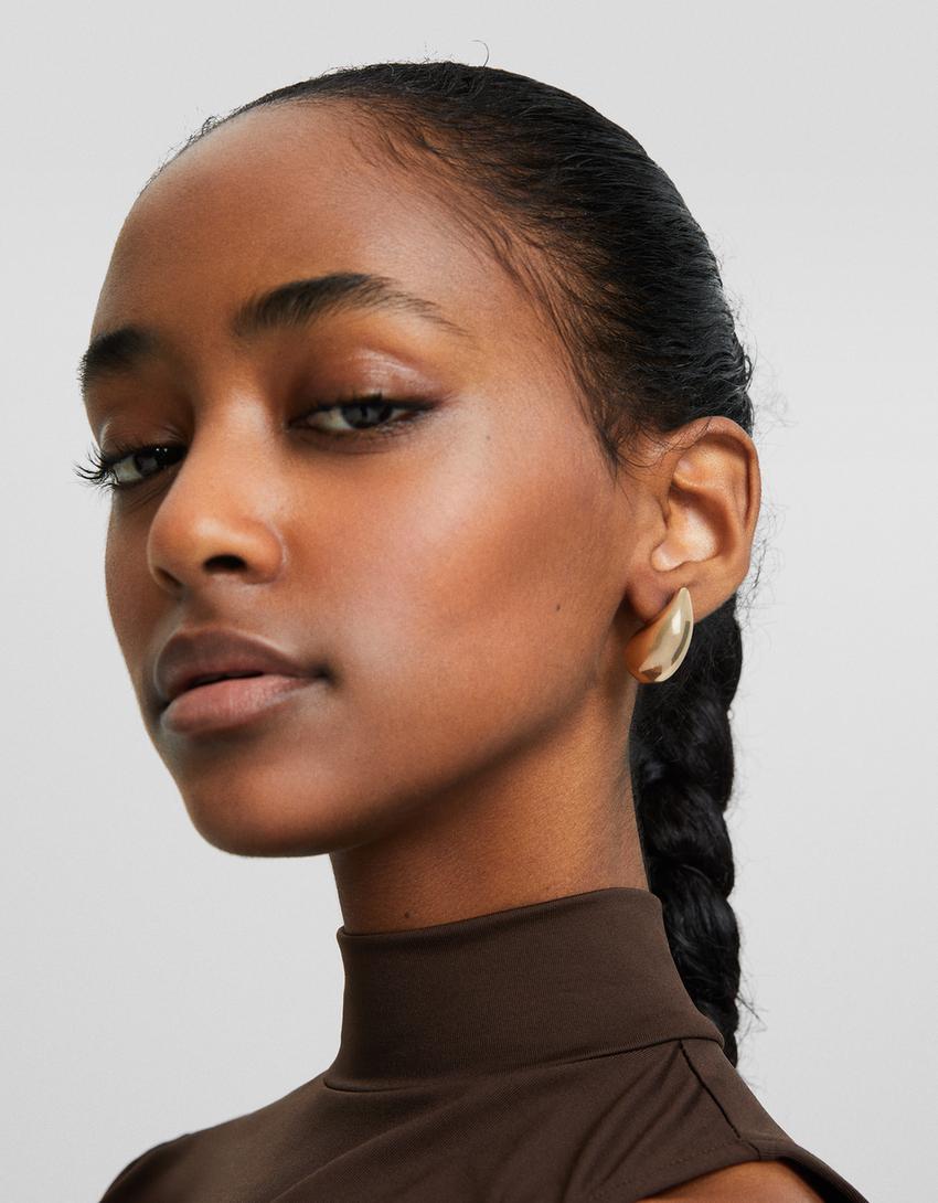 Lot 2 boucles d’oreilles pierres fantaisie-Or-1