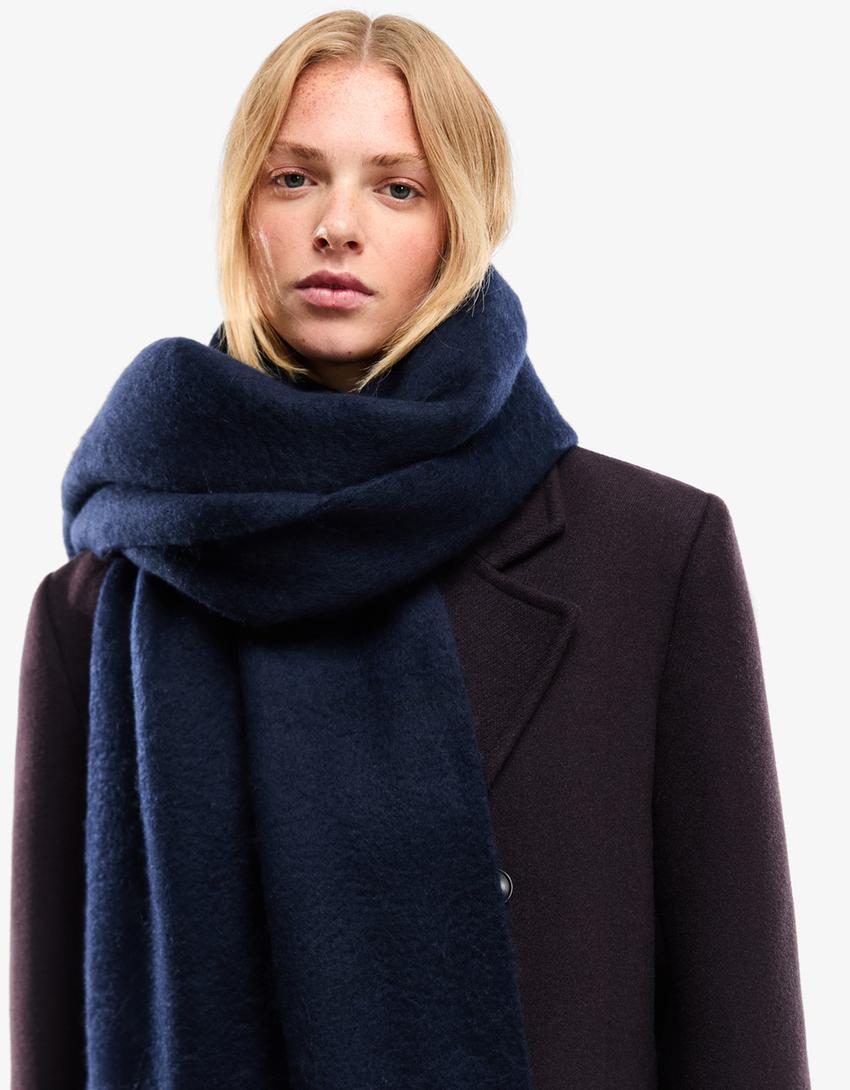 Solid-coloured scarf-Navy