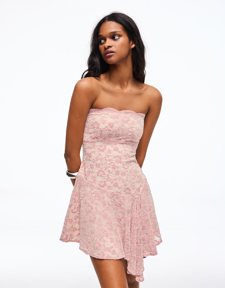 Off-the-shoulder mini dress - Women | Bershka Off-the-shoulder mini dress - Women | Bershka