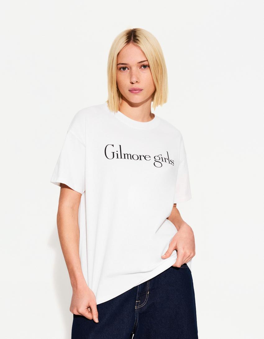 Gilmore Girls print short sleeve T-shirt-White-2