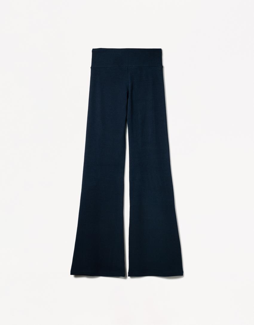 Flared trousers-Navy