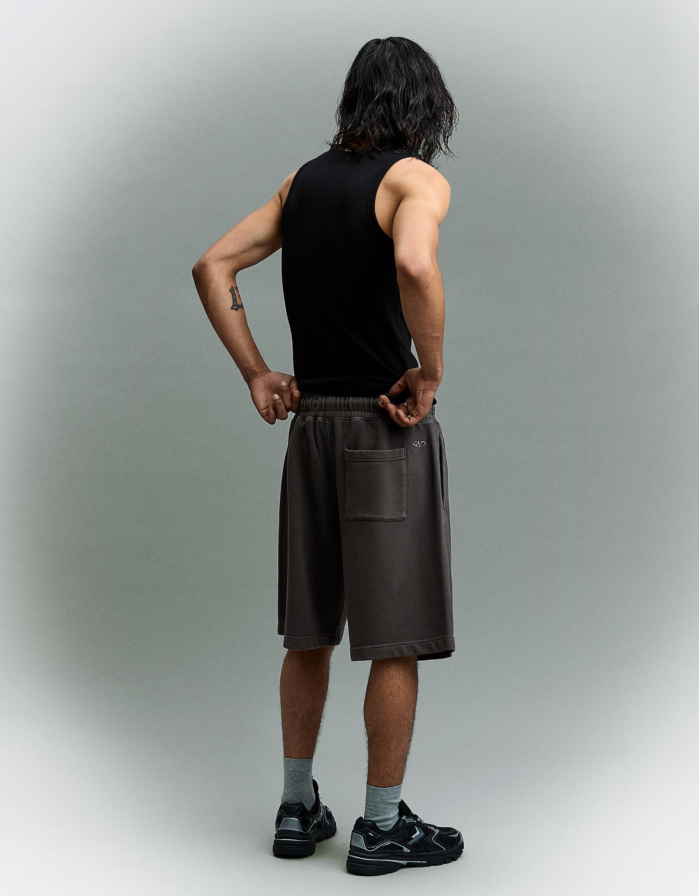 Boxy print Bermuda shorts — Grey