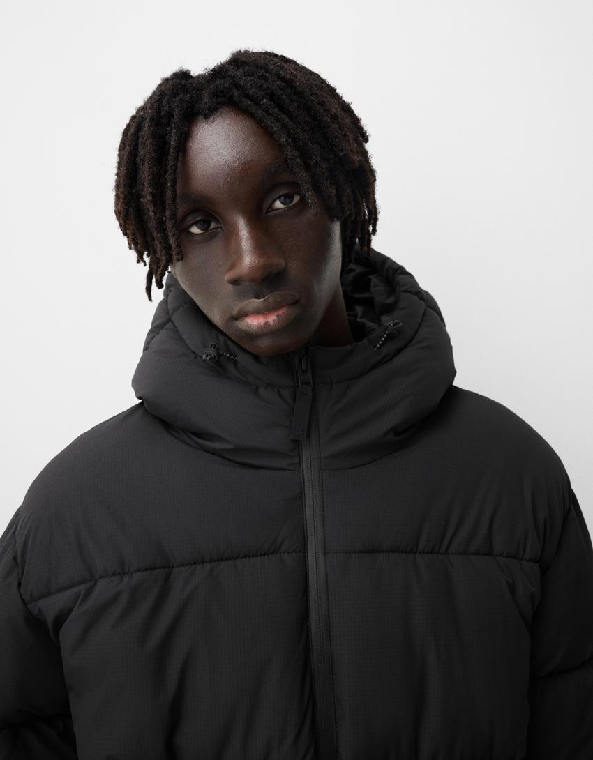 Pelo Bershka Capucha Chaqueta De Mezclilla Bershka Puffer Doudoune