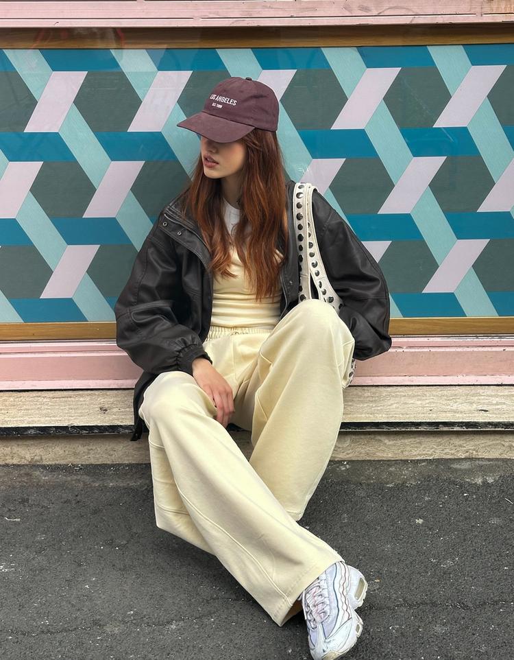Pamuklu barrel fit pantolon