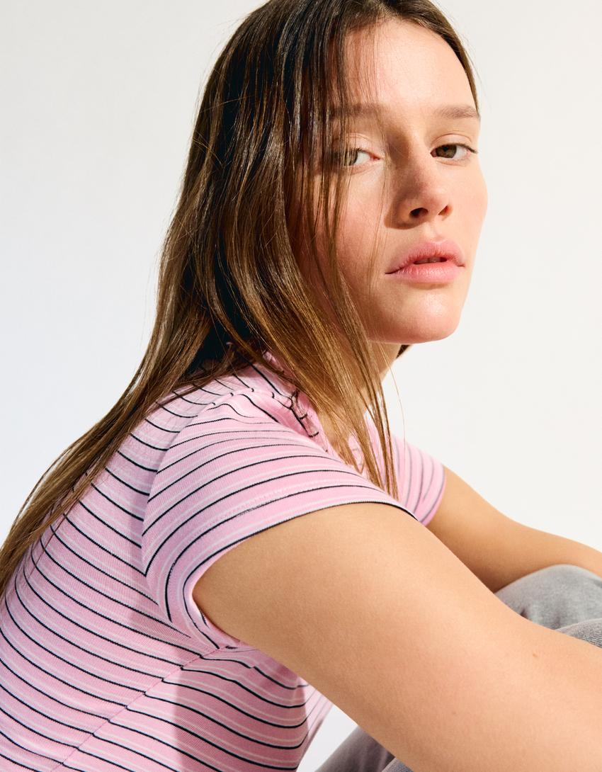 T-Shirt Rundausschnitt-Schwarz