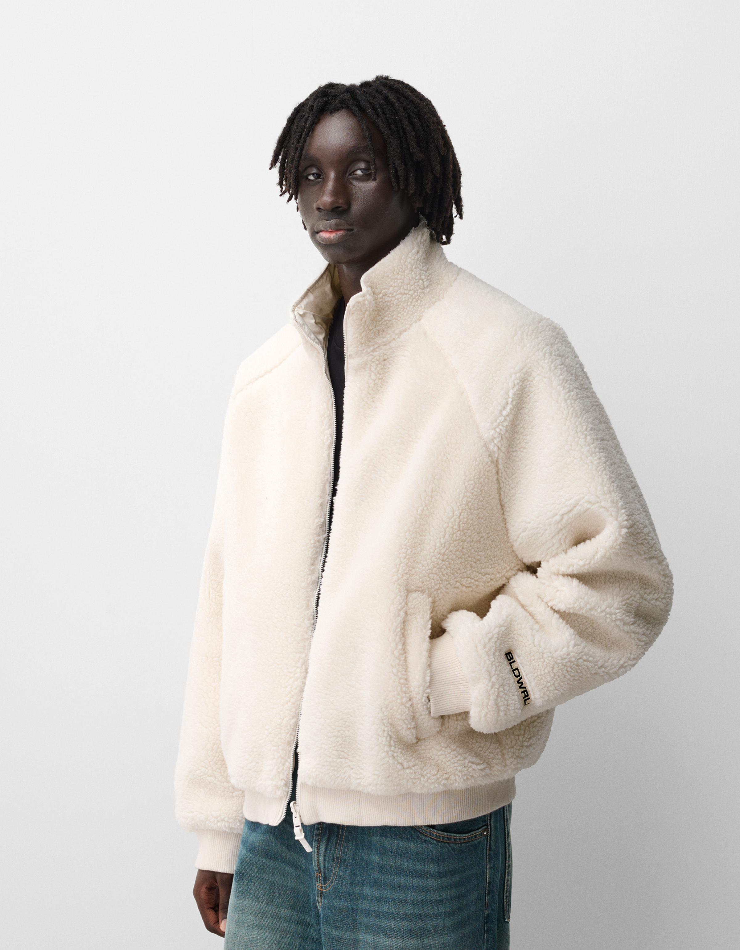 Reversible faux shearling jacket