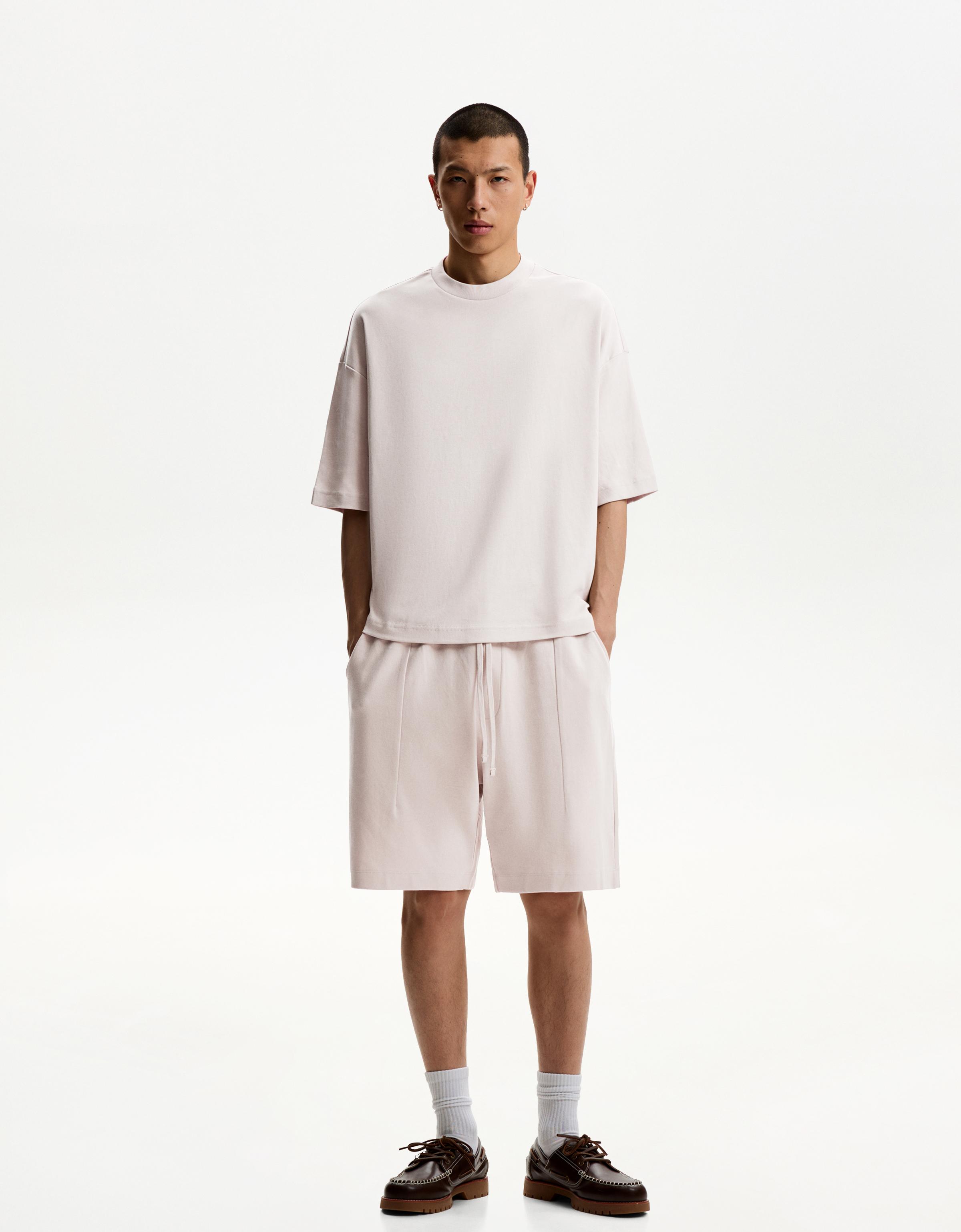 Bershka Bermudas Im Relaxed-Fit Herren Xl Steinfarbe