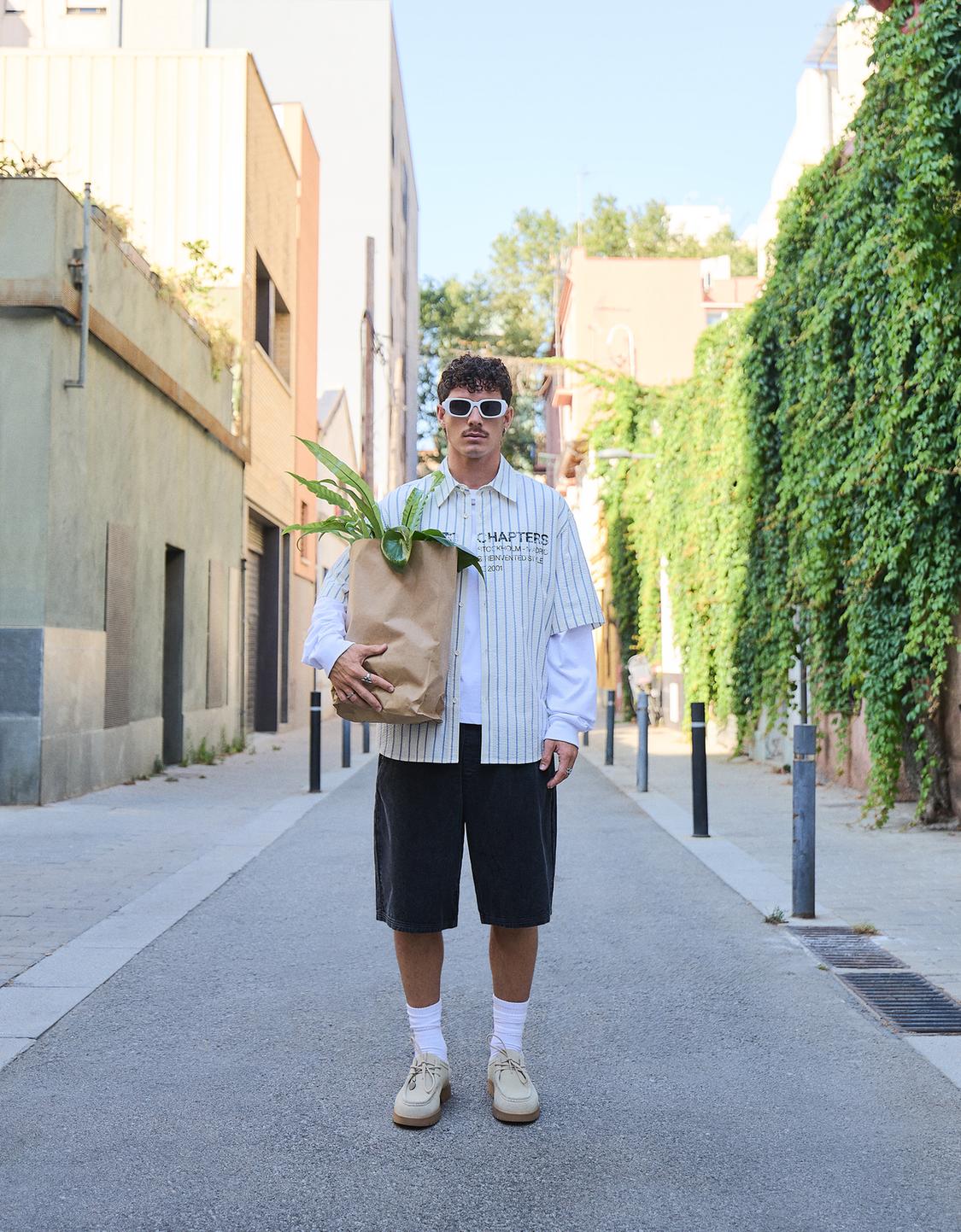 Printed short sleeve oversize fit shirt