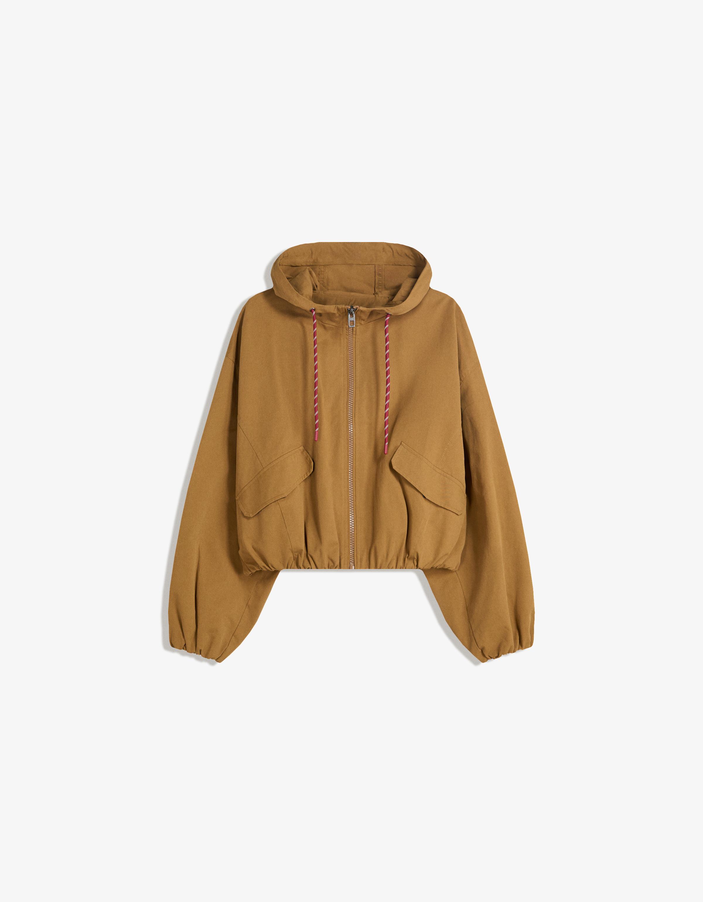Bershka Jacke Mit Kapuze Damen S Camel