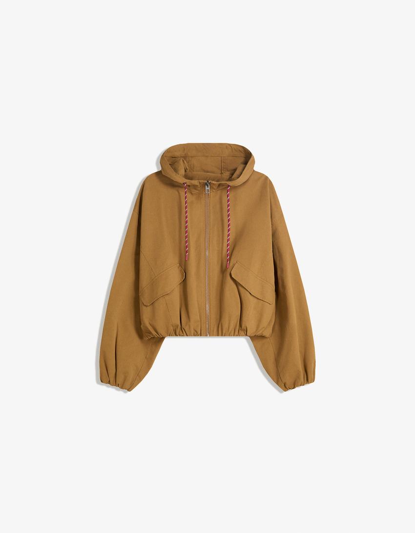 Hooded jacket-Camel