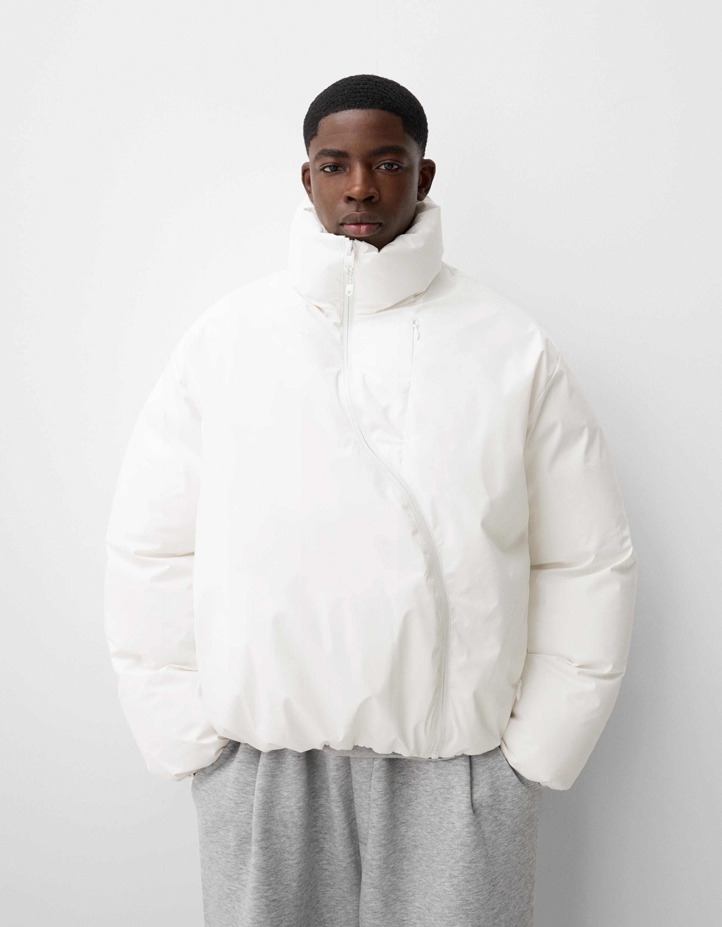 Bershka Puffjacke Herren S Weiss