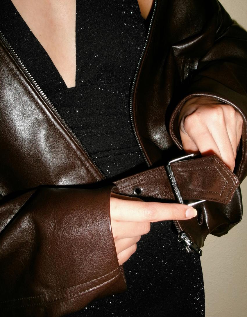 Shimmery halter neck midi dress-Black