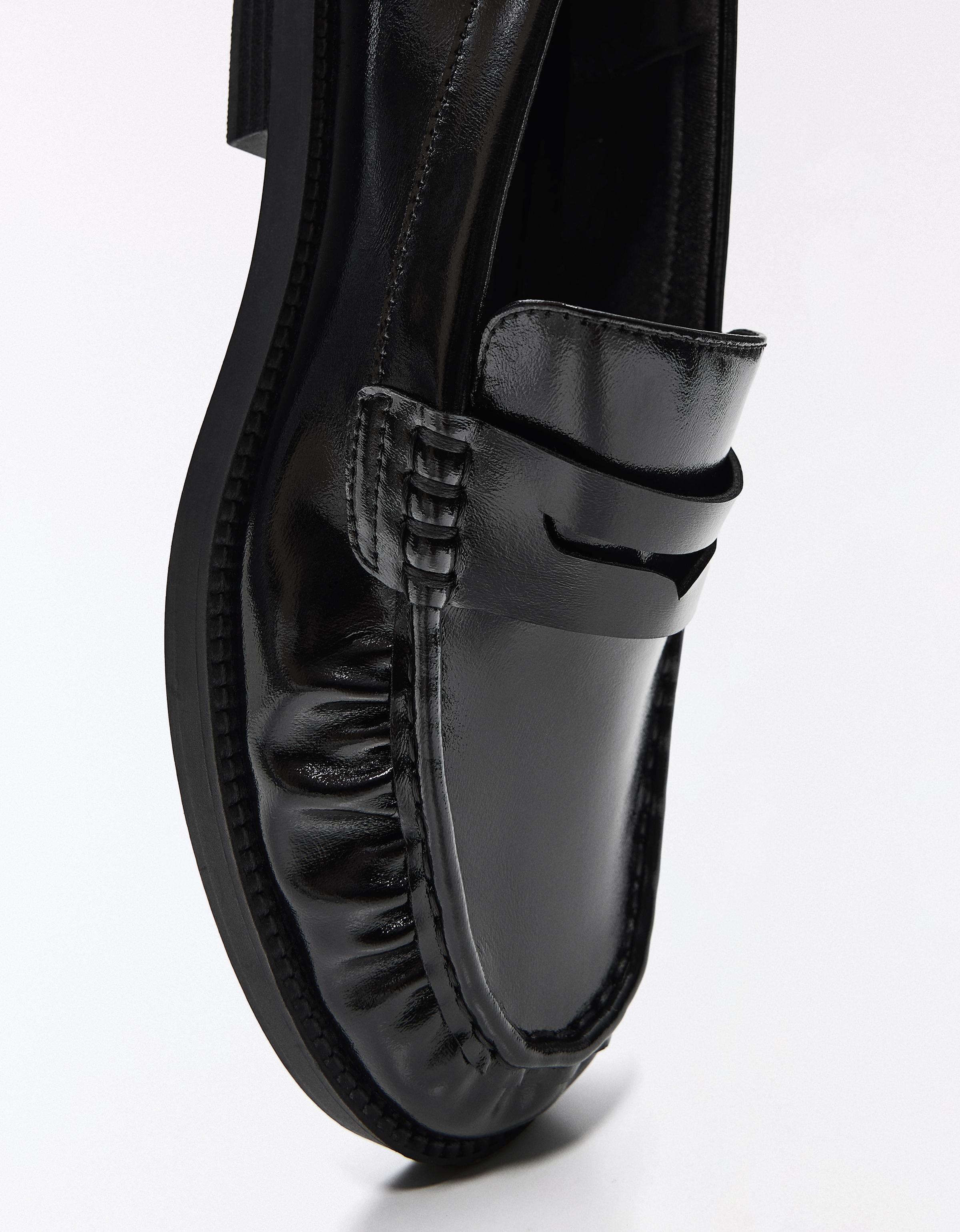 Ruched loafers — BLACK