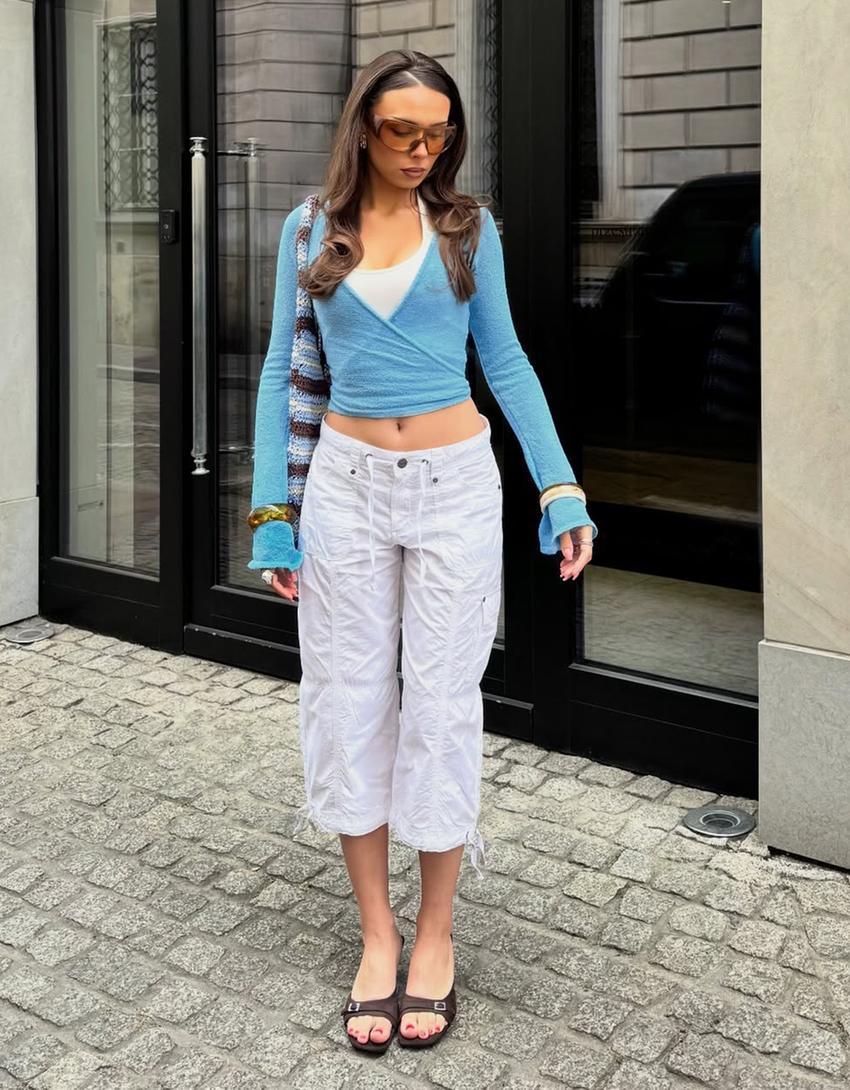 Rustic wrap jacket-Blue