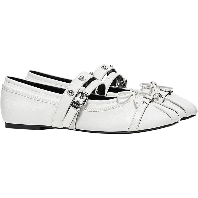 Studded ballerinas — WHITE