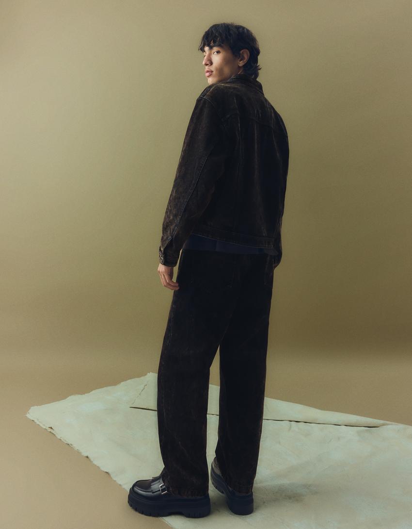 Blouson en jean Boxy fit-Marron