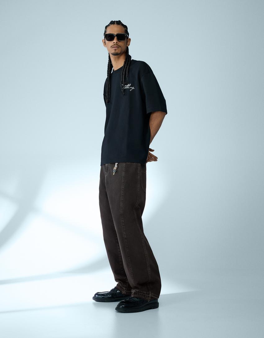 Super baggy trousers-Black