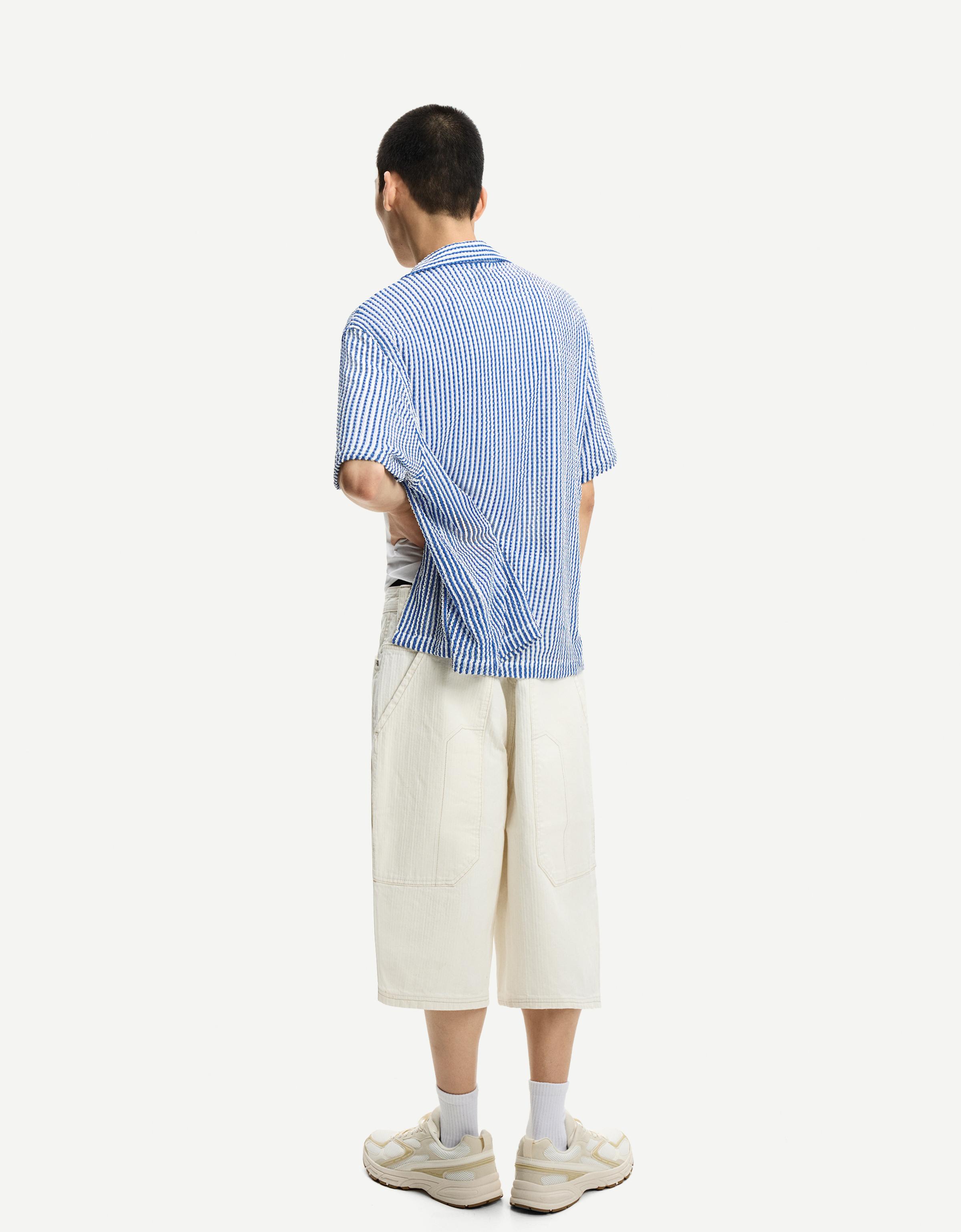 Tシャツ・カットソー citybreeze Striped short sleeve t-shirt_NAVY Mens-Striped-ShortSleeve-