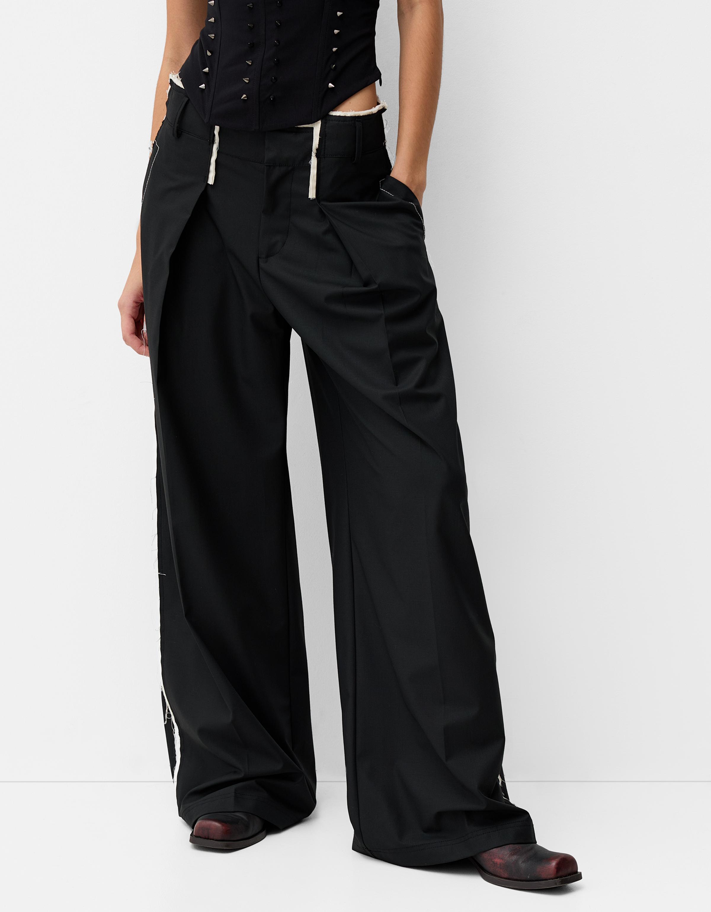 Bershka Wide-Leg-Hose Generation Bershka Damen 38 Schwarz